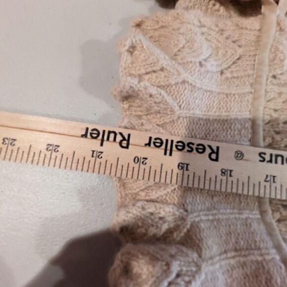 Lambs wool & angora tie front cardigan w/ velvet ribbon small #cottagecore - Picture 15 of 16